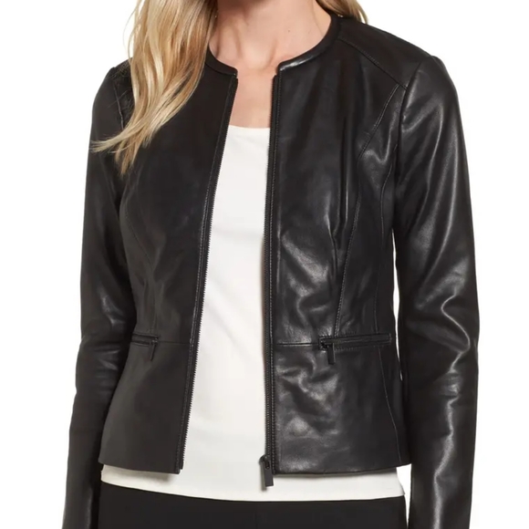 Emerson Rose Leather Merino Wool Blazer Jacket XL - Picture 2 of 13